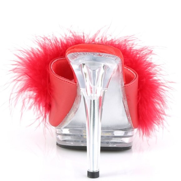 Barbiecore Barbie Platform Comfort Width Marabou Feather High Heel Shoes - Picture 4 of 5